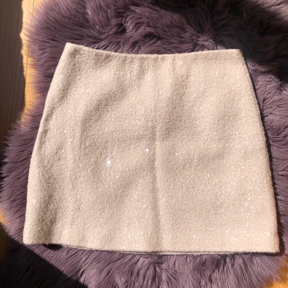 WOOL SEQUIN MINI SKIRT - Picture 1 of 11
